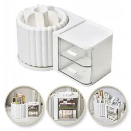 organizer-na-przybory-kosmetyki-ryflowany-obrotowy-bialy-cb58