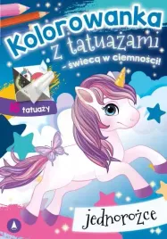 kolorowanka-z-tatuazami-swieca-w-ciemnosci-jednorozce