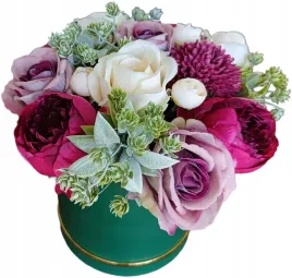 flower-box-zielony-duzy-bukiet-kwiaty-sztuczne-roza-na-prezent-dedykacja