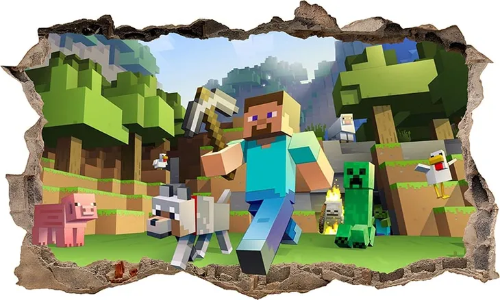 Naklejka Plakat na Ścianę MINECRAFT 3D XXXXXXL 166x100cm Nr 9