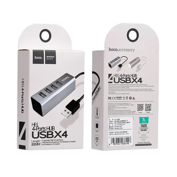hoco-hub-hb1-konwerter-4-x-usb-stan-nowy-liczba-portow-4