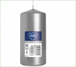 srebrny-metalik-swieca-walec-bezzapachowa-aura-bispol-10cm-wys-20h-150g