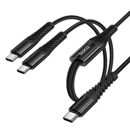 kabel-2w1-usb-c-do-usb-c-c-hoco-1-m-x123-czarny