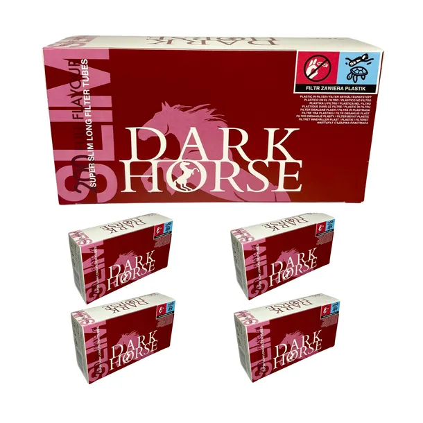 GILZY PAPIEROSOWE DARK HORSE SLIM 200szt BRĄZOWY FILTR TUTKI 6,4 mm / 5x
