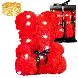 mis-z-platkow-roz-czerwony-22-cm-rose-bear-z-kokardka-i-lampkami-led-bialy
