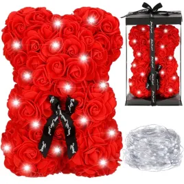 mis-z-platkow-roz-czerwony-22-cm-rose-bear-z-kokardka-i-lampkami-led-bialy