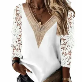 elegancka-bluzka-damska-modna-stylowa-biala-z-koronka-i-kwiatowymi