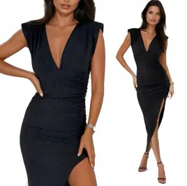 sukienka-czarna-blyszczaca-asymetryczna-z-rozcieciem-wieczorowa-l-xl