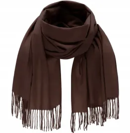 czekoladowy-szalik-damski-elegancki-modny-szal-gladki-klasyczny-cieply