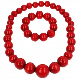 korale-goralskie-drewniane-komplet-czerwone