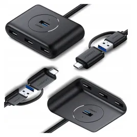 hub-usb-3-0-usb-c-3-1-ugreen-4-portowy-otg-cr113-czarny