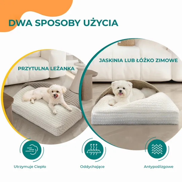 pikowane-legowisko-dla-psa-kieszen-stan-nowy-kolor-bezowy