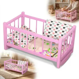 kolyska-drewniana-dla-lalek-lozeczko-rozowe-z-materacem-i-posciela-w-male-s