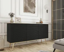 czarna-komoda-na-zlotych-nozkach-zlota-okleina-160cm-ryflowana-olo-ps