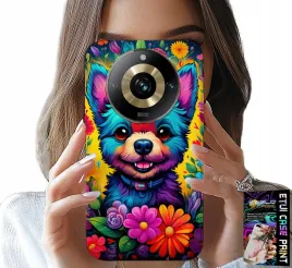 etui-do-realme-11-pro-kwiaciste-wzory-piesek-pies-jork-plecki