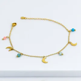 bransoletka-na-noge-zlote-ksiezyce-kolorowe-koraliki-stal-316l-regulowana