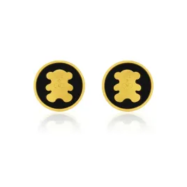 kolczyki-milo-zlote-misie-czarna-emalia-stal-chirurgiczna-316l-wkrety-8mm