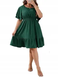 shein-zielona-teksturowa-sukienka-z-krotkim-rekawem-xxl-62130