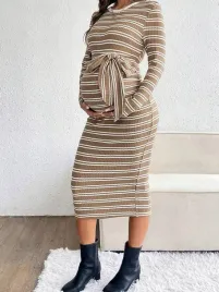 shein-brazowo-kremowa-olowkowa-sukienka-ciazowa-w-paski-waffle-xl-10854