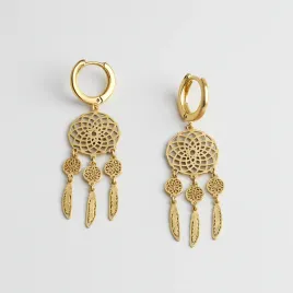 kolczyki-dreamcatcher-zlote-lapacze-snow-stal-chirurgiczna-316l-piorka