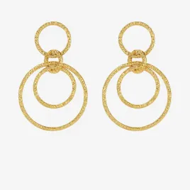 kolczyki-liana-zlote-wiszace-potrojne-kola-mlotkowane-faktura-stal