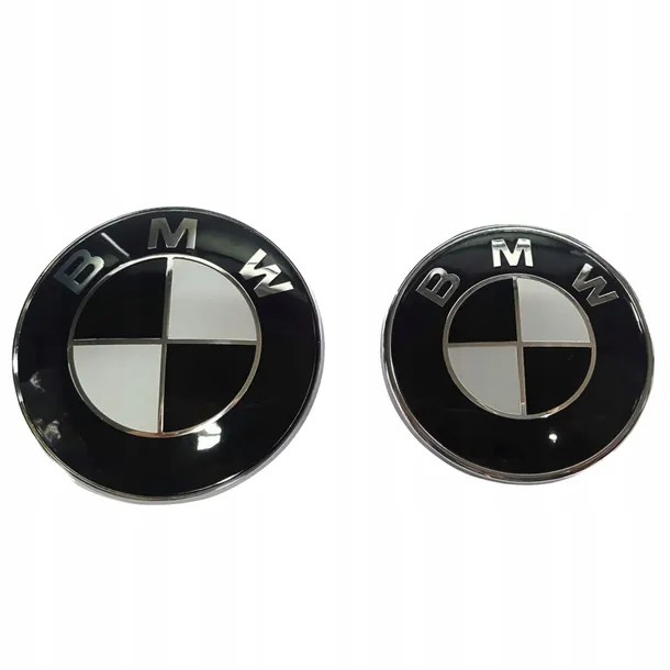 BMW ZNACZEK PRZÓD TYŁ CZARNY KOMPLET 82mm 74mm E46 E60 E90 F10 F30 X3 X5