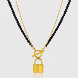 naszyjnik-nadia-podwojny-klodka-zloty-czarny-stal-chirurgiczna-na-prezent