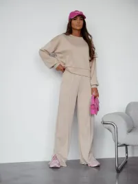 dres-damski-bezowy-basic-soft-szerokie-nogawki