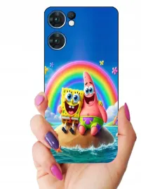etui-case-do-oppo-reno7-5g-smerfy-gabka-patryk-minionki