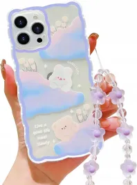 etui-do-iphone-13-pro-z-lancuszkiem-na-nadgarstek-chmurki-kwiaty-mis