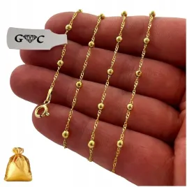 piekny-zloty-lancuszek-damski-z-kuleczkami-srebro-925-pozlacany