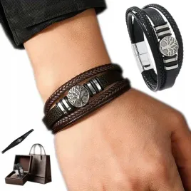 bransoletka-meska-skorzana-tytanowa-wloska-elegancka-bransoleta-na