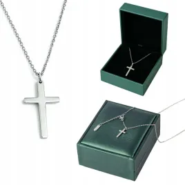 srebrny-lancuszek-z-krzyzykiem-polerowana-stal-chirurgiczna