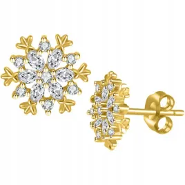 srebrne-kolczyki-wkretki-sztyfty-sniezynki-srebro-925-pozlacane-na