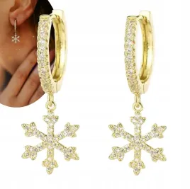 kolczyki-zlote-wiszace-kola-sniezynki-cyrkonie-krysztalki-stal