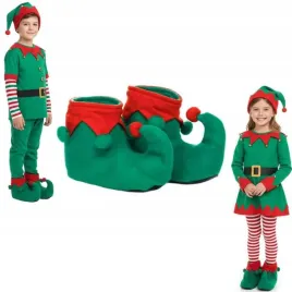 nakladki-na-buty-elfa-z-pomponikami-stroj-elf-zielone-dla-dzieci