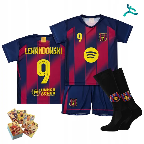 Strój / komplet piłkarski + gratis LEWANDOWSKI rozm. 140
