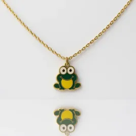naszyjnik-froggie-zloty-emaliowany-zabka-dla-dziewczynki-stal-316l-prezent