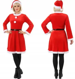 stroj-mikolajki-sniezynki-sukienka-czapka-pasek-kostium-swiateczny