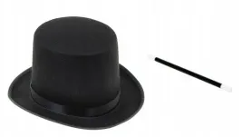 kapelusz-cylinder-maga-magika-czarny-rozdzka-czarodziej-magik