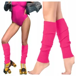 getry-lata-80-neon-rozowe-zakolanowki-kolanowki-ocieplacze-na-nogi