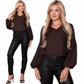 elegancka-klasyczna-wizytowa-prosta-bluzka-w-serek-bufiaste-rekawy