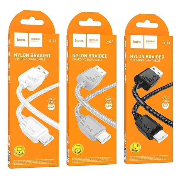 kabel-usb-a-do-usb-c-hoco-3a-1-m-x113-bialy-producent-inna