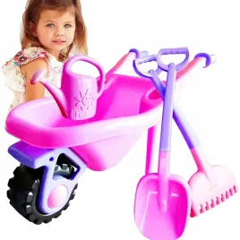 duza-rozowa-taczka-do-piasku-lopata-grabie-konewka