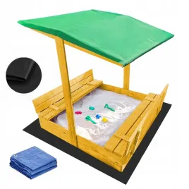 piaskownica-120-z-daszkiem-regulowanym-zamykana-drewniana-lawki