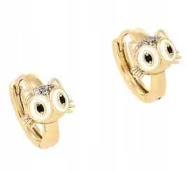 kolczyki-zlote-stal-chirurgiczna-316l-dla-dziewczynki-kotki