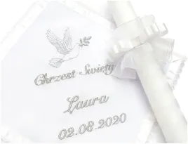 biala-szatka-i-swieca-do-chrztu-dla-dziewczynki-chlopca-gromnica-perla