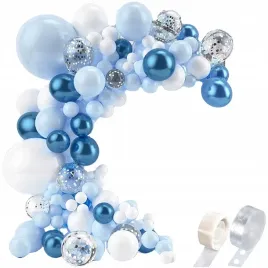 girlanda-balonowa-xxl-balony-biala-niebieska-srebrna-roczek-chrzest