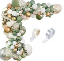 girlanda-balonowa-oliwkowa-zielona-zlota-119szt-komunia-swieta-chrzest