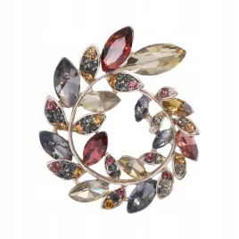 pinets-broszka-wianek-lisc-cyrkonie-kwiat-prezent